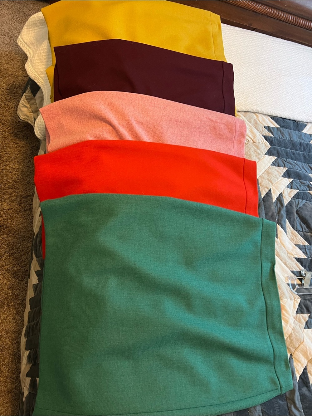 Collection of FIVE J.Crew wool pencil skirts